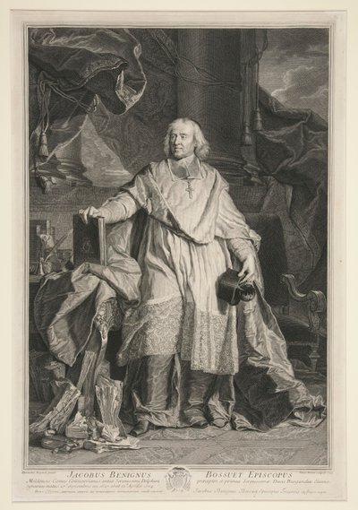 ジャック・ベニーニュ・ボシュエの肖像 作： Pierre Imbert Drevet