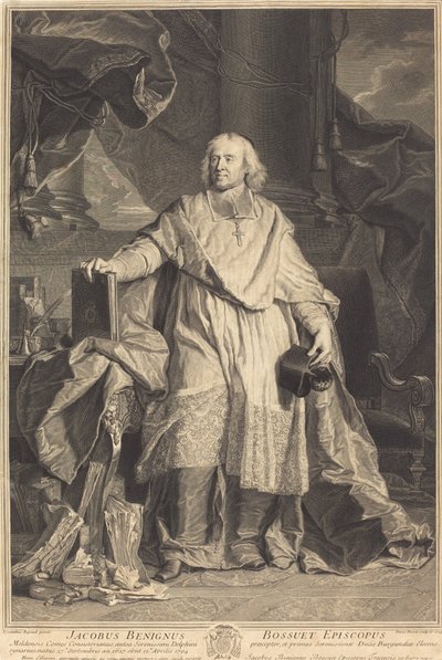 ジャック・ベニーニュ・ボシュエ 作： Pierre Imbert Drevet after Hyacinthe Rigaud
