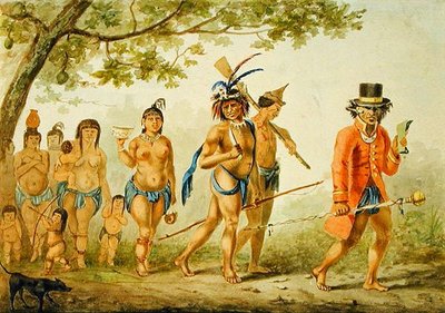 部族の行進」1839年頃（紙に水彩 作： Pierre J. Benoit
