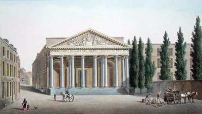 ピエール・ジャック・ゴエッヘビュール著「Choix des Monuments, Edifices et Maisons les plus remarquables du Royaume des Pays-Bas」（1827年刊）より、ブリュッセルの司法長官官邸（アクアチント 作： ピエール・ジャック・ゲブエル