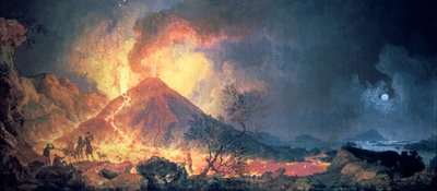 ヴェスヴィオ火山の噴火、1770年代。 作： Pierre Jacques Volaire