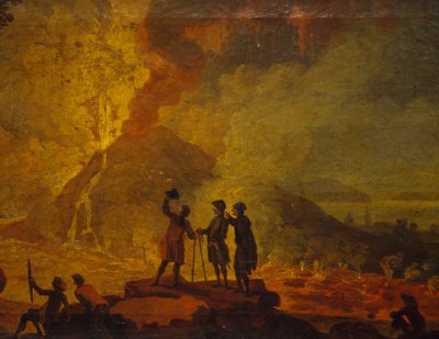 ベスビオの噴火、ピエール・ジャック・ヴォレール（1729-1792）作、キャンバスに油彩、52x79cm。 詳細。 作： Pierre Jacques Volaire
