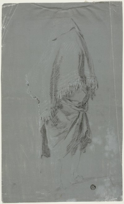 後ろから見たショールの女性 作： Pierre Jacques Volaire