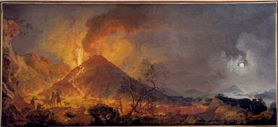 ナポリのヴェスヴィオ火山の噴火 Pierre-Jacques (Pierre Jacques) Volaire (Le chevalier volaire) (1729-1802) 18世紀 Le Havre, Musee des Beaux Artsの絵画 作： Pierre Jacques Volaire