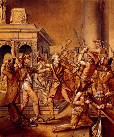 アレクサンドル・レノワールは、フランス革命の時代の 1793 年に、フランス王ルイ 12 世の墓をサン ドニ大聖堂で破壊しようとしたとき、革命家に反対しました。 作： Pierre Joseph Lafontaine