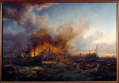 1779年のスーパーバイザーとケベックの戦闘 ピエール・ジルベール（1783-1860）の絵画 1779年 ブレスト、ボザール美術館 作： Pierre Julien Gilbert
