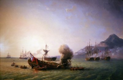 フランス語：1810年8月23日、グラン・ポートでの戦闘 作： ピエール・ジュリアン・ギルバート
