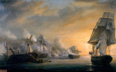 1801年7月13日、カディス前の海軍戦闘 作： Pierre Julien Gilbert