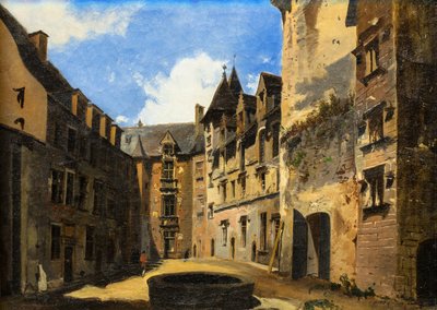 ポー城の中庭の眺め 作： Pierre Justin Ouvrie
