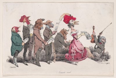 1829年の「今日の変身」からのボーカルコンサート。 作： Pierre Langlumé