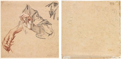 手の研究 (直腸); 手のスケッチ (裏面) 作： Pierre Lenfant