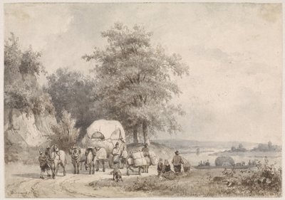 収穫人のいる風景 作： Pierre Louis Dubourcq