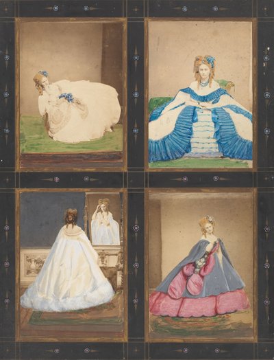 [Elvira と Ritrosetta ドレスのバリエーション]、1861-67 年。 作： Pierre Louis Pierson