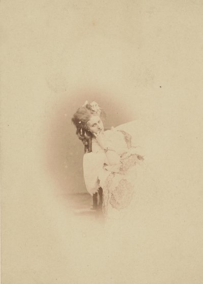[Ritrosetta ドレスに座ってビネット]、1861-67。 作： Pierre Louis Pierson