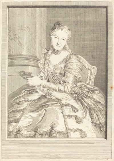 ドM夫人…ボールガウン姿 作： Pierre Louis de Surugue after Charles Antoine Coypel