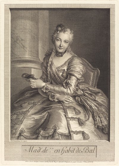 ドM夫人…ボールガウン姿 作： Pierre Louis de Surugue after Charles Antoine Coypel