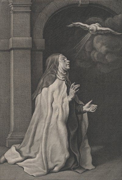 アビラの聖テレジアの鳩の幻視 1650年。 作： Pierre Louis van Schuppen