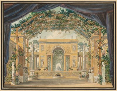 1811年、ウエストファーレン王の陛下の誕生日に行われた装飾 作： Pierre Luc Charles Ciceri
