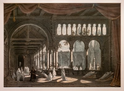 悪魔のロバート、第三幕の第二画の装飾。1831.リトグラフ 作： Pierre Luc Charles Ciceri