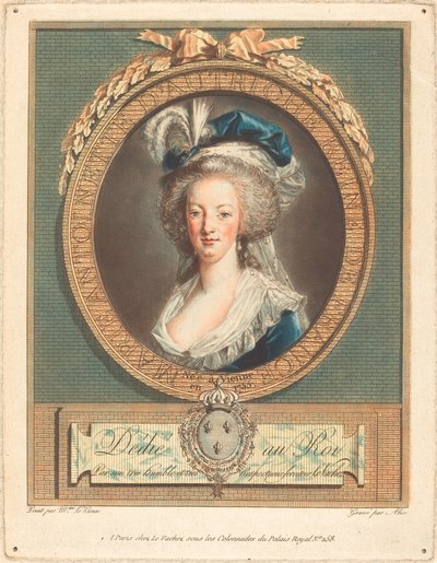女王マリー・アントワネット、c。 1789年。 作： Pierre Michel Alix