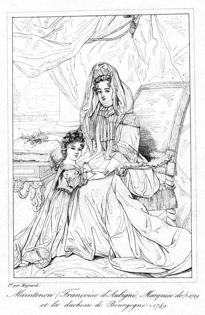 フランソワーズ・ドービニエとブルゴーニュ公爵夫人。 作： Pierre Mignard