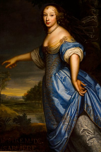 Portrait of Madame de la Sablière. Oil on Canvas   1170733   ja       japanese Successfully Translated  Original: A woman and a man standing on a balcony looking up at a flying monster in the sky..., ca. 1880-1910. Translat: A woman and a man standing on a 作： Pierre Mignard