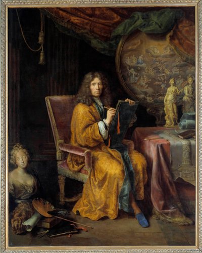 ピエール・ミニャール(1612-1695)の自画像の絵 17世紀。日 2,35x1,88 m - ピエール・ミニャール（1612-1695）の自画像 17世紀。2.35×1.88メートル ルーヴル美術館（パリ 作： Pierre Mignard