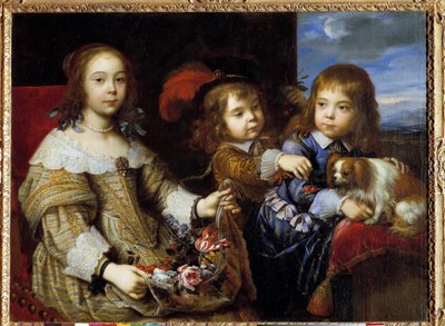 ブイヨン公の子供たち』 ピエール・ミニャール（1612-1695）の絵画 1647年。ホノルル、アカデミーオブアーツ 作： Pierre Mignard