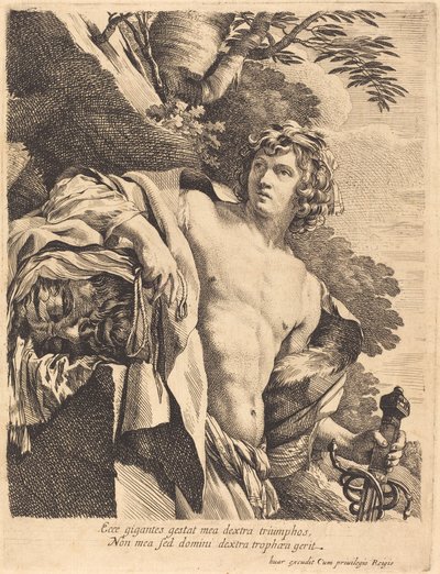 ゴリアテの頭を持つダビデ 作： Pierre Mignard I after Simon Vouet