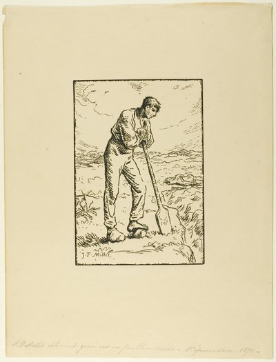 スペードに寄りかかっているディガー 作： Pierre Millet