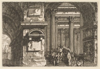 神殿での葬式の場面 1760年。 作： Pierre Moreau