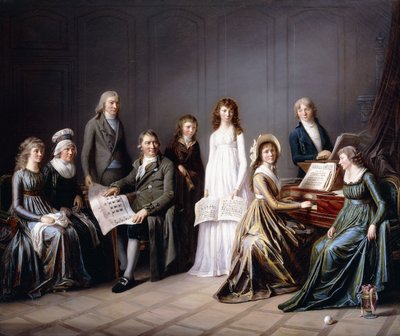1797年、ベルン州総督のヨハンバーキとその家族の肖像 作： Pierre Nicolas Legrand