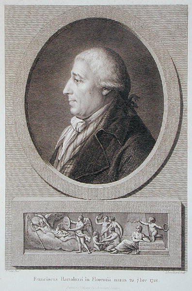 ジャック・ブルイヤール（1744-1806）が彫ったフランチェスコ・バルトロッツィ（1727-1815）の肖像 作： Pierre Noel Violet