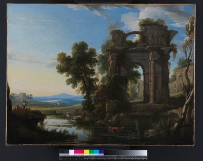 古典的な遺跡のある風景、1640〜1645年 作： Pierre Patel