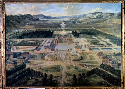 ヴェルサイユ城と庭園の眺め、パリ大通りから撮影、1668年、油彩・カンヴァス 作： Pierre Patel