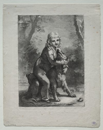 少年と犬 作： Pierre Paul Prud