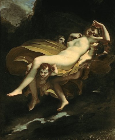 天国に運ばれたプシュケ 作： Pierre Paul Prudhon