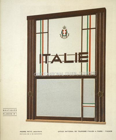 Office National de Tourisme Italien A Paris、Pierre Petit、Boutiques、Henry Delacroix、Editions S De Bonadona、Paris、1920s Late、Pochoir Print 作： Pierre Petit