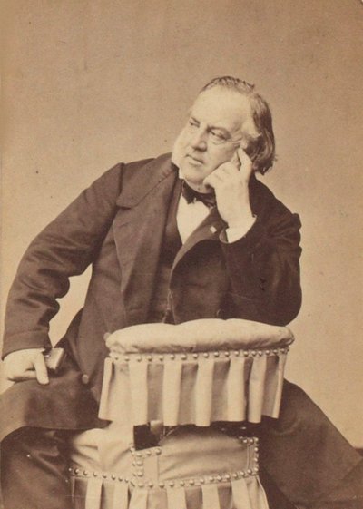 作曲家ルイ・クラピソン（1808-1866）の肖像（Petit, Pierre Lanith（1831-1909）作）。アルブミン写真。個人蔵 作： Pierre Petit