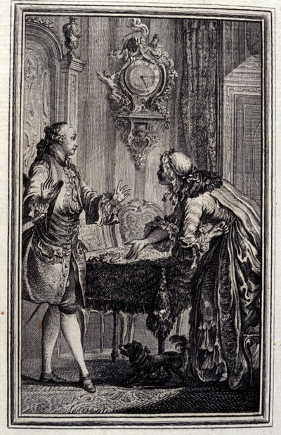 Le Gascon punished - Jean La Fontaineの "Tales et nouvelles en vers "にて。1776.挿絵はP.P.Choffard。 作： Pierre Philippe Choffard