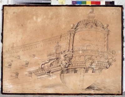 船の裏側「パリ」。 （お絵かき） 作： Pierre Puget