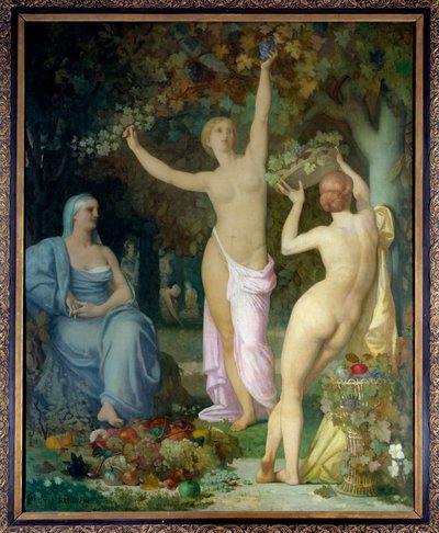 ピエール・ピュヴィス・ド・シャヴァンヌ（1824-1898）の秋の絵 1864 Sun.2,85x2,26 m リヨン、ボザール美術館（Musee des Beaux Arts 作： Pierre Puvis de Chavannes