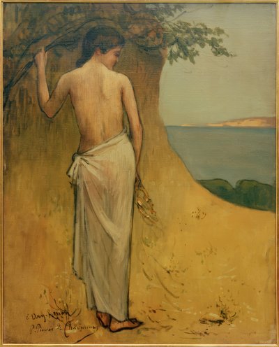 海沿いの少女 作： Pierre Puvis de Chavannes