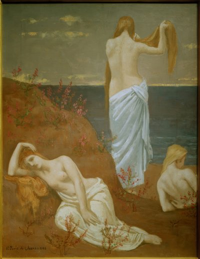 海沿いの若い女性 作： Pierre Puvis de Chavannes