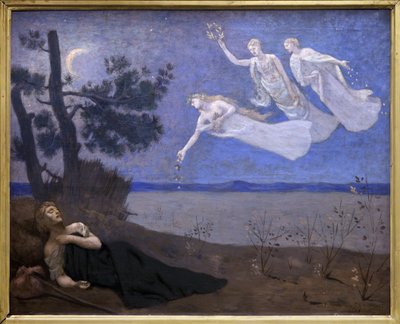 Le Reve (彼は睡眠中に愛、栄光、富が彼に現れるのを見る) (絵画) 作： Pierre Puvis de Chavannes