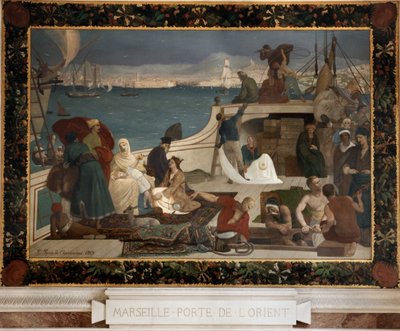 マルセイユ-東の玄関口（油彩・キャンバス、壁にマルーフレー 作： Pierre Puvis de Chavannes