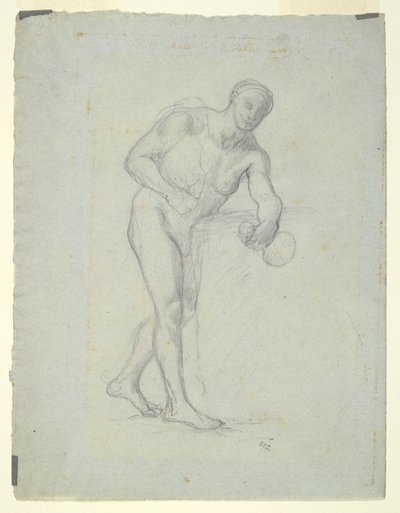 フラスコを持った裸体像 作： Pierre Puvis de Chavannes