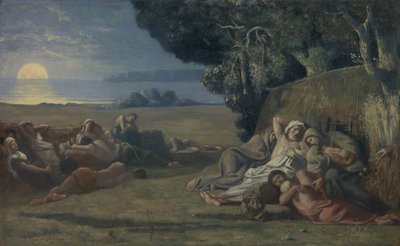 睡眠、約1867-70。 作： Pierre Puvis de Chavannes