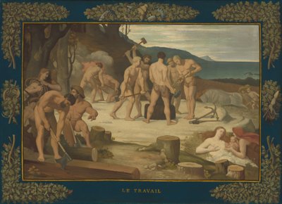 仕事、c。 1863年。 作： Pierre Puvis de Chavannes