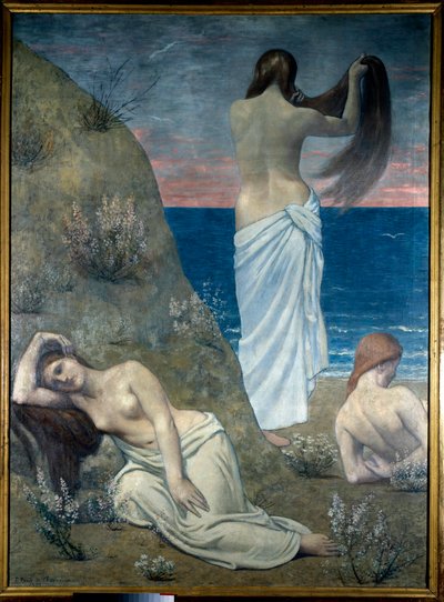 海沿いの若い女の子 作： Pierre Puvis de Chavannes